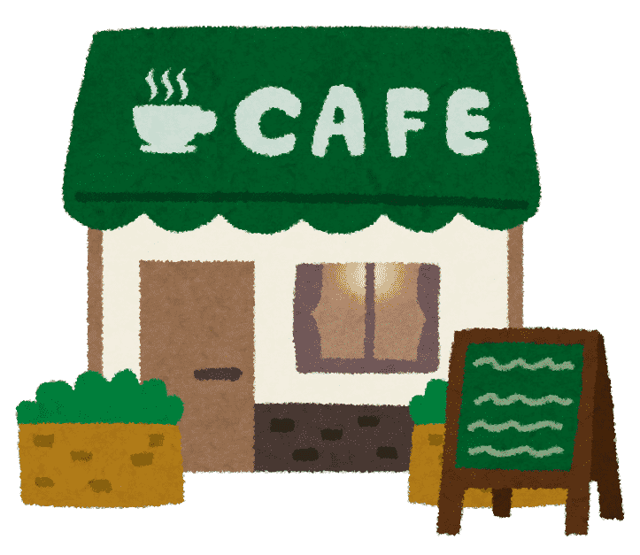 カフェ・喫茶店のイラスト（建物）